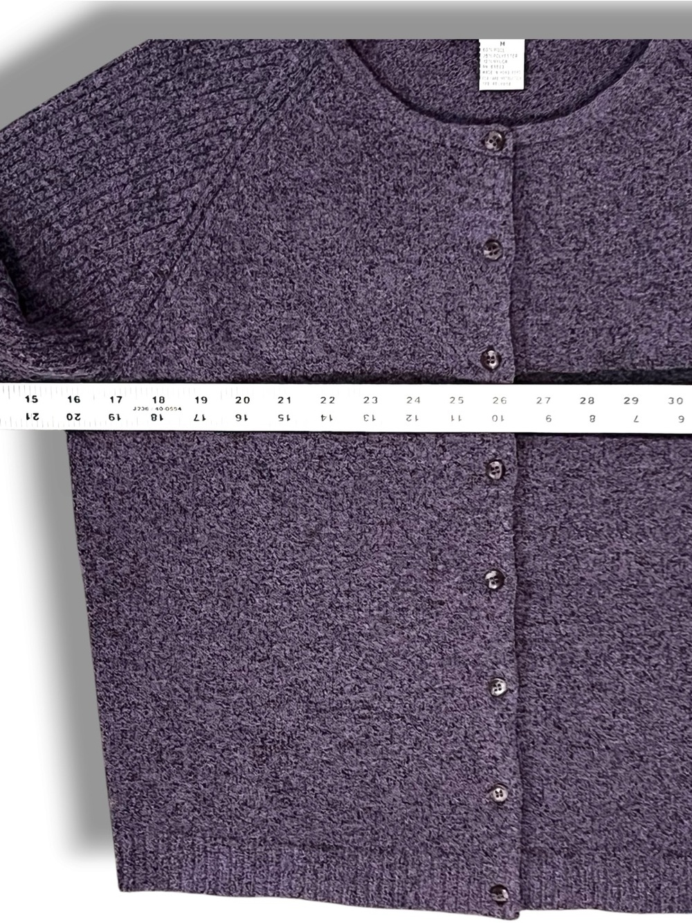 Vintage 90s Christopher Banks Purple/Indigo Wool Blend Cardigan Sweater Sz M E-6 - Picture 5 of 7